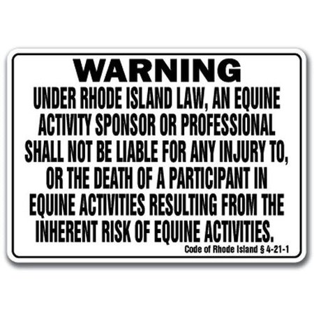 SIGNMISSION 14 in Height, 10 in Width, Plastic, 10" x 14", WS-Rhode Island Equine WS-Rhode Island Equine